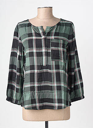 Bluză țesătură poplin mâneci lungi verde STREET ONE femeie