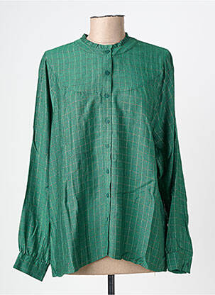 Cămașă croială dreaptă mâneci lungi verde GEISHA femeie