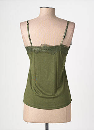Tricou croială cambrată bretele subțiri verde GARCIA femeie