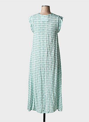 Rochie lungă imprimeu fantezie mâneci scurte verde GUITARE femeie
