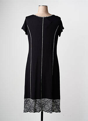 Rochie midi imprimeu fantezie mâneci scurte negru JEAN GABRIEL femeie