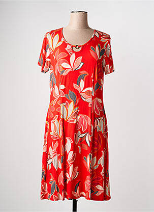 Rochie midi imprimeu floral mâneci scurte roșu GRIFFON femeie