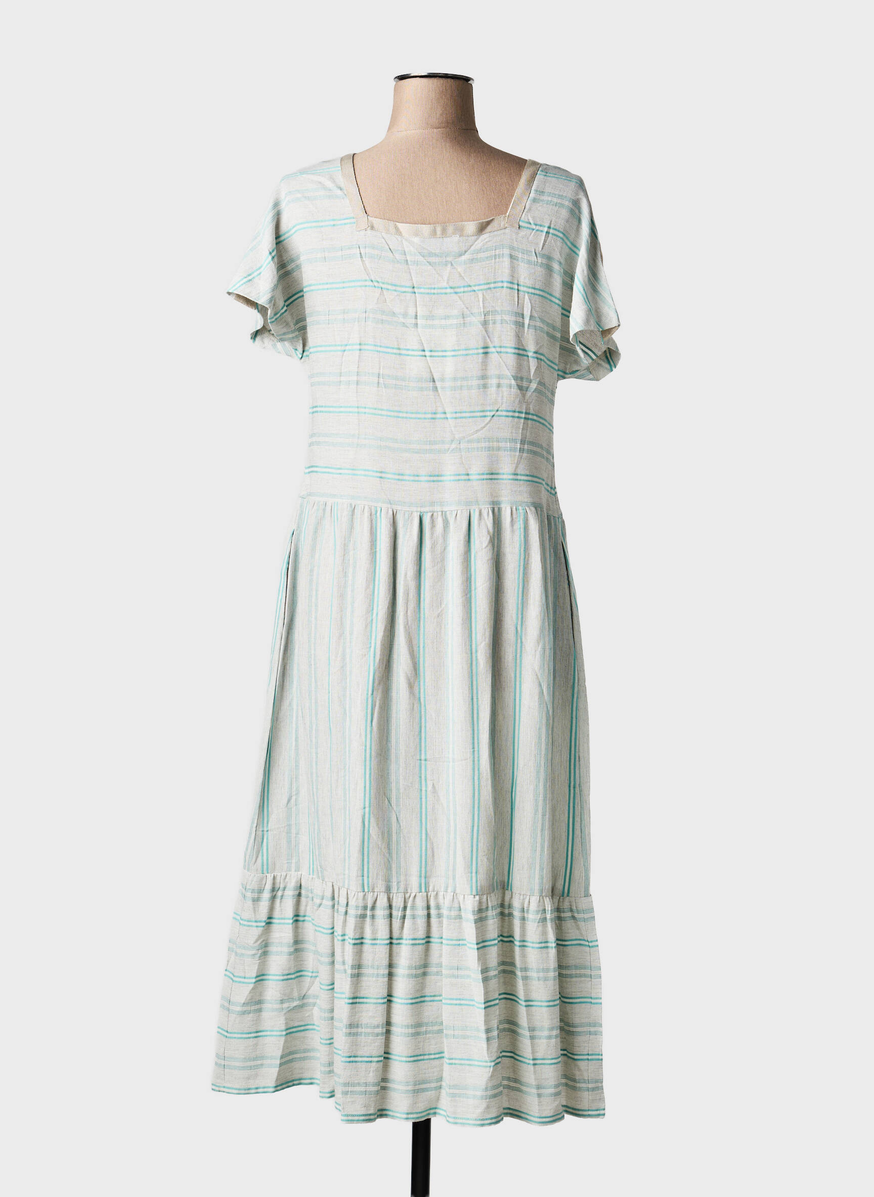 Rochie midi țesătură crep mâneci scurte verde GUITARE femeie