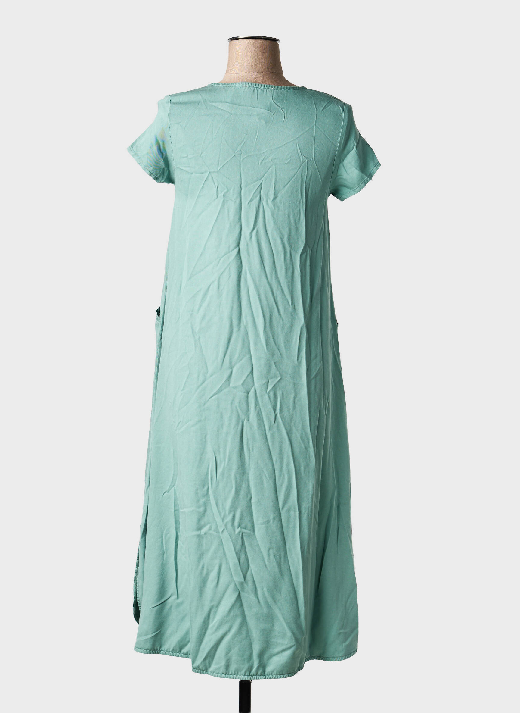 Rochie midi mâneci scurte mâneci scurte verde GUITARE femeie