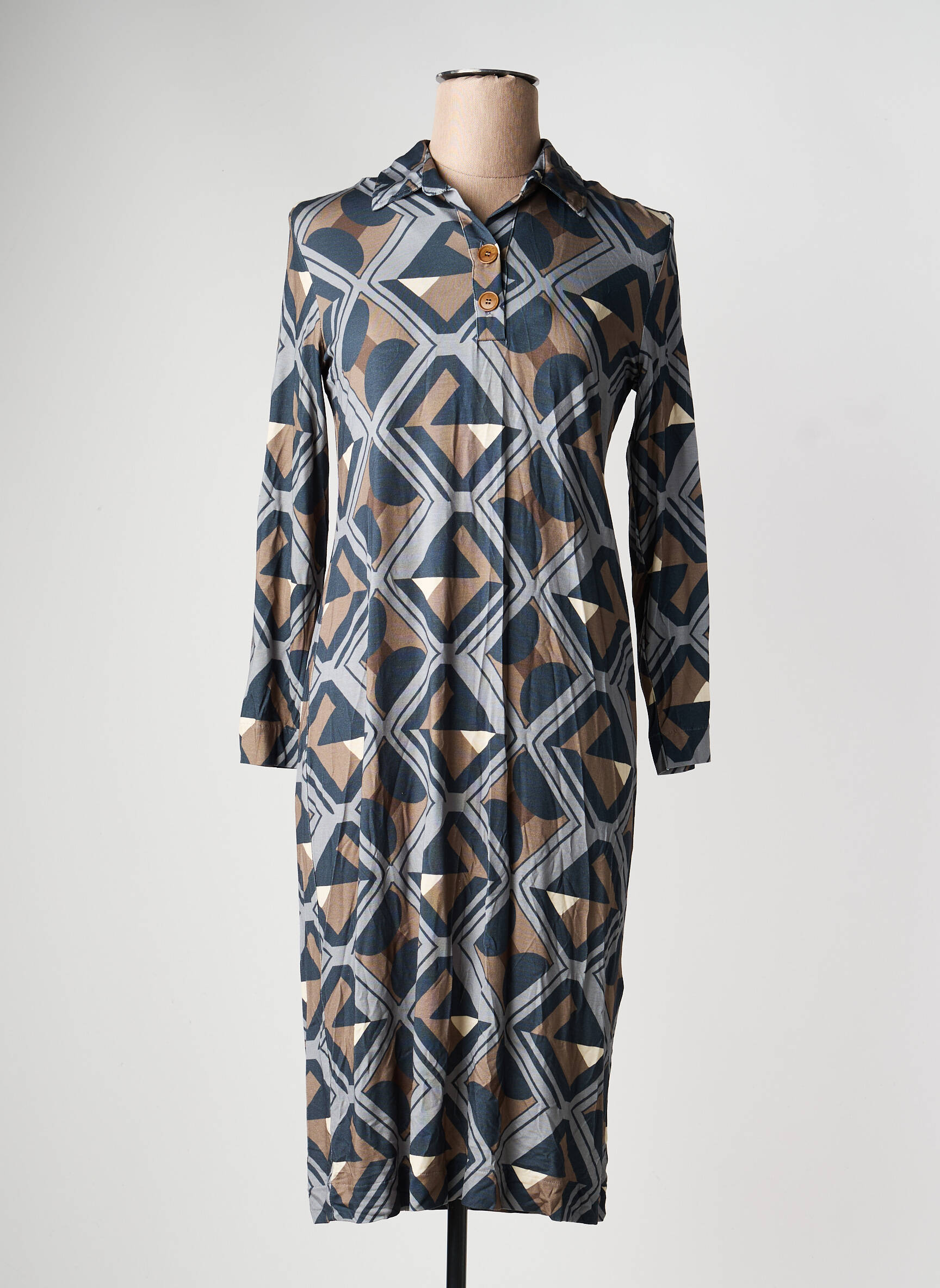 Rochie midi mâneci lungi mâneci lungi albastru GUITARE femeie