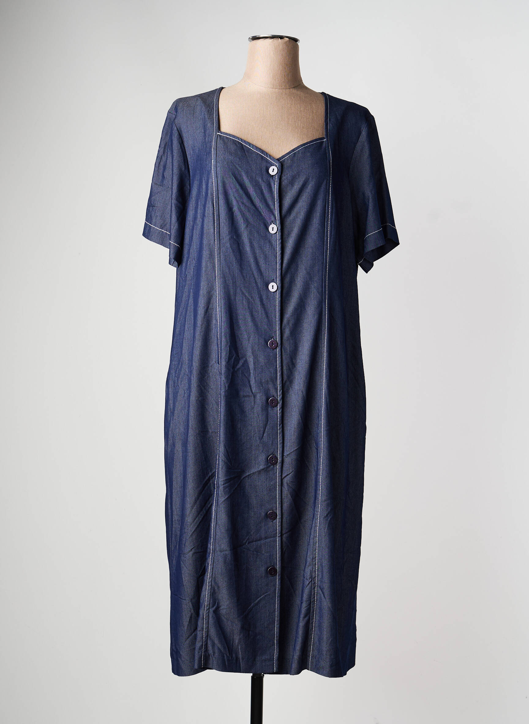Rochie midi mâneci scurte mâneci scurte albastru GRIFFON femeie