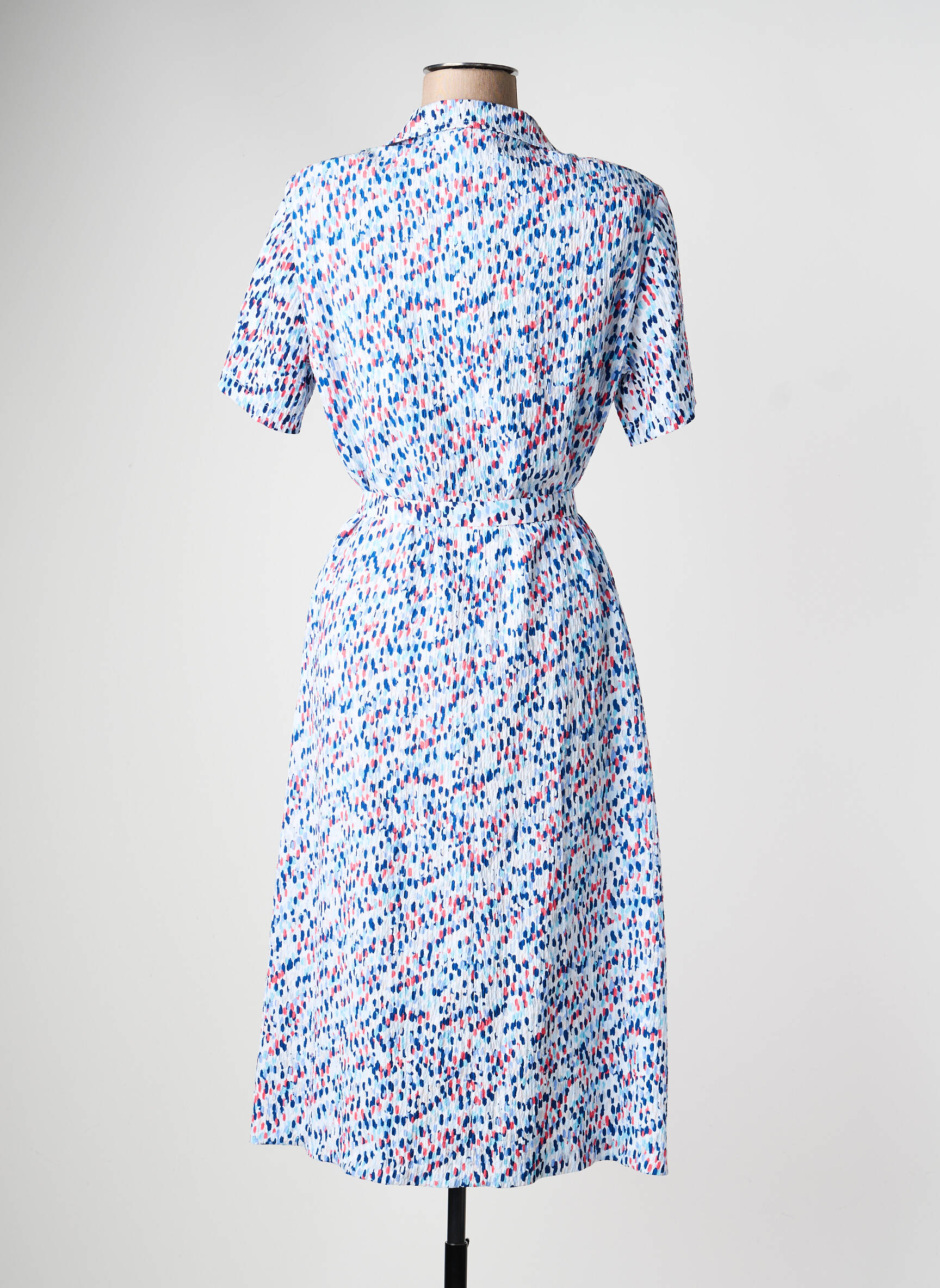 Rochie midi imprimeu fantezie mâneci scurte albastru GRIFFON femeie