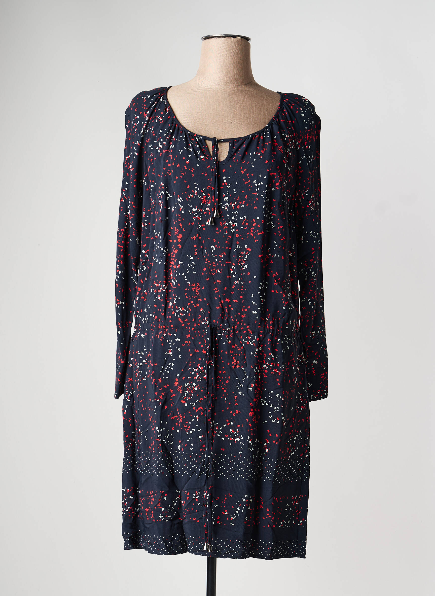 Rochie midi țesătură crep mâneci lungi negru PAUSE CAFE femeie