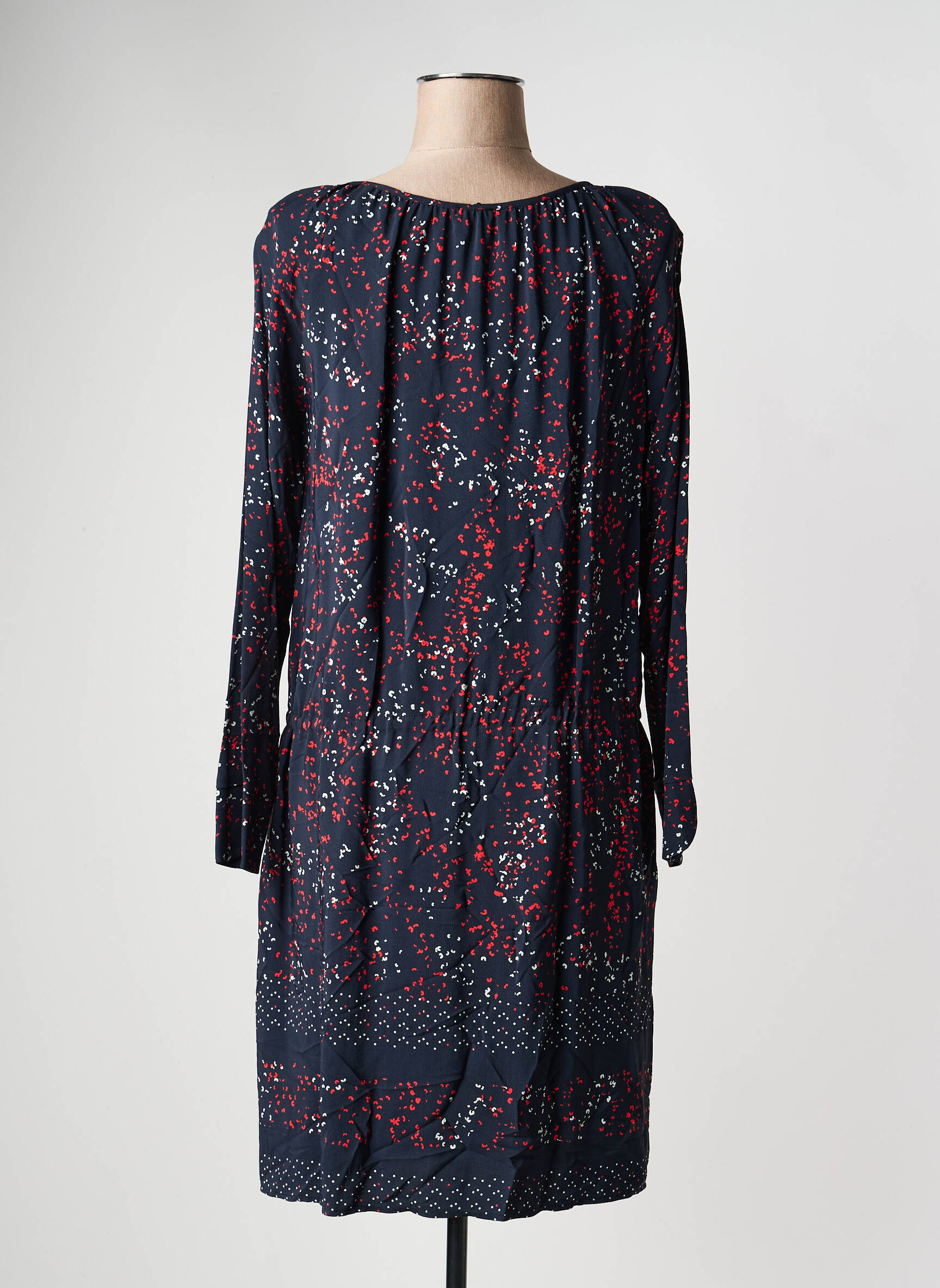 Rochie midi țesătură crep mâneci lungi negru PAUSE CAFE femeie