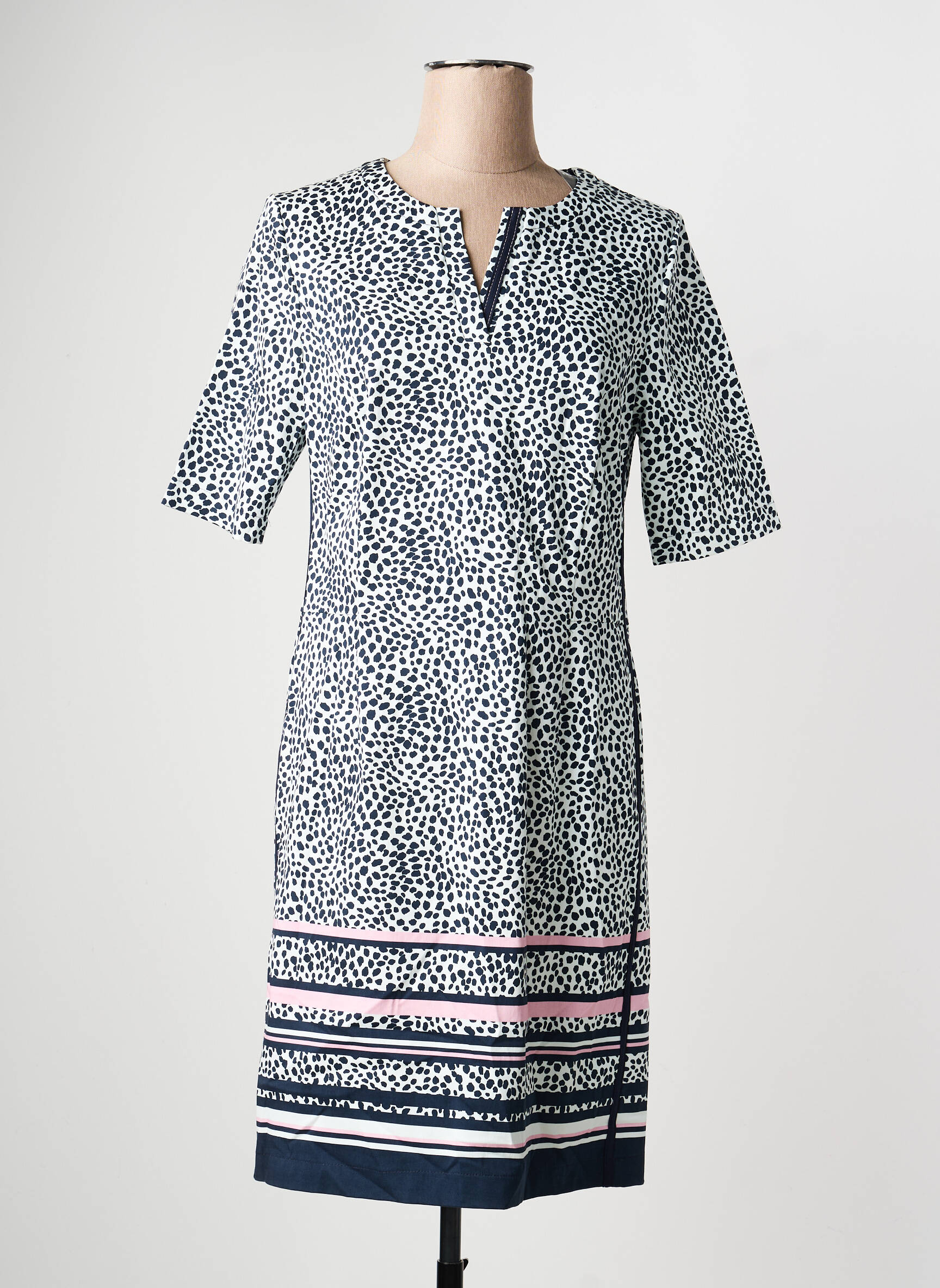 Rochie midi croială fluidă mâneci 3/4 albastru FRANK WALDER femeie