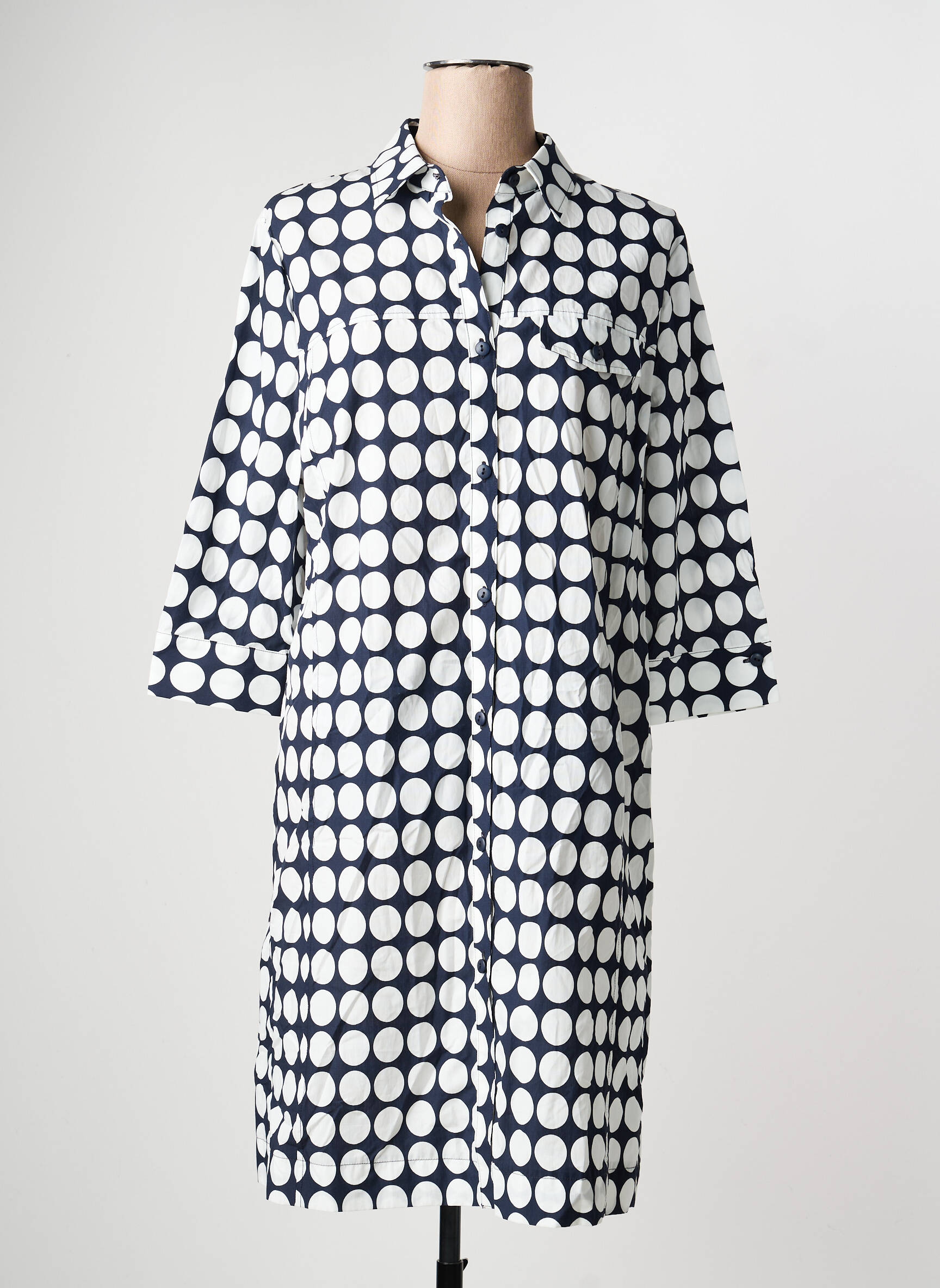 Rochie midi mâneci 3/4 mâneci 3/4 albastru FRANK WALDER femeie