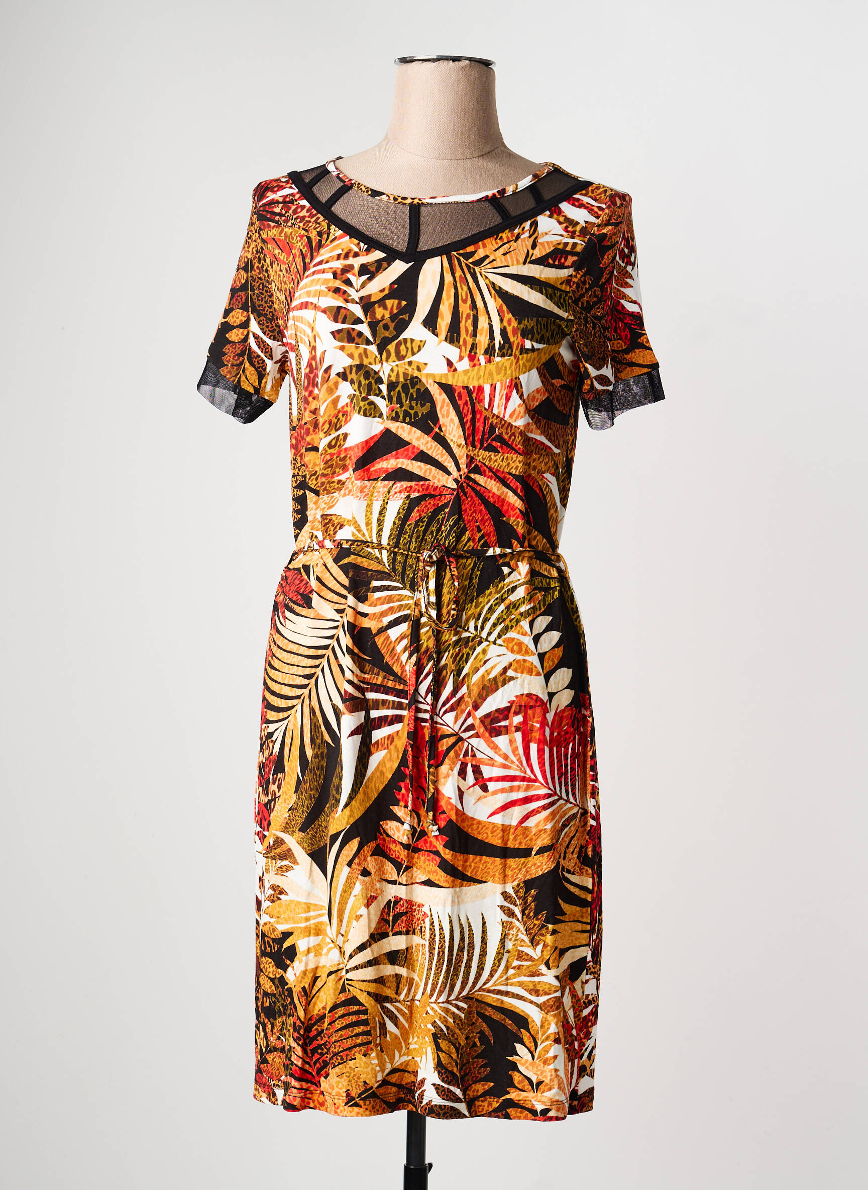 Rochie midi mâneci scurte mâneci scurte negru CHRISTINE LAURE femeie