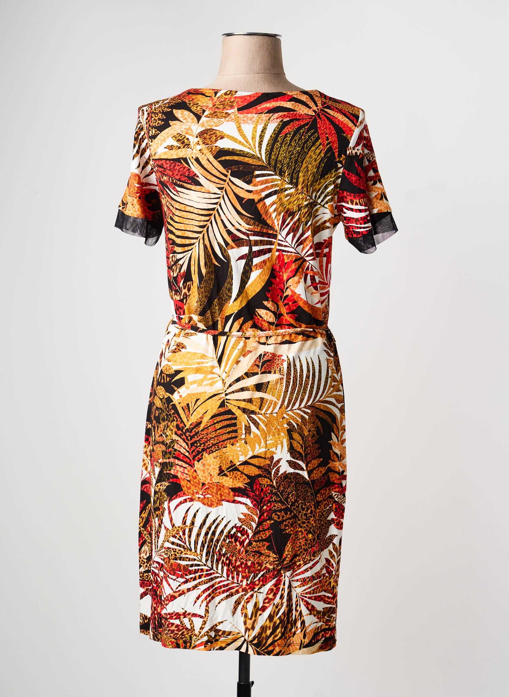 Rochie midi mâneci scurte mâneci scurte negru CHRISTINE LAURE femeie