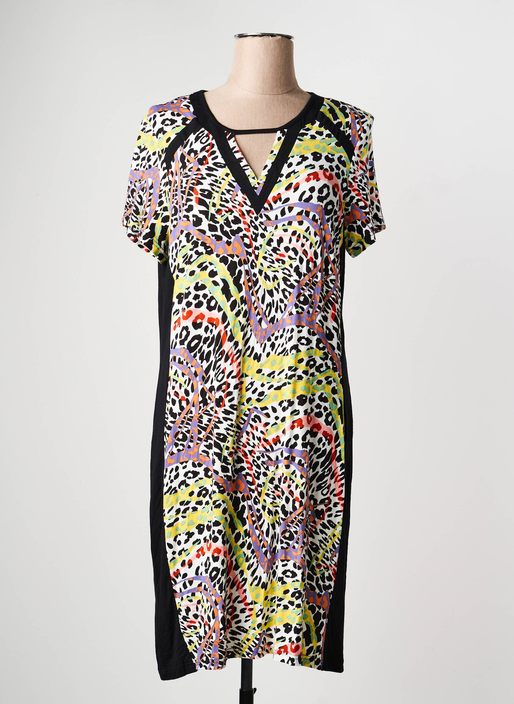 Rochie midi mâneci scurte mâneci scurte negru GUY DUBOUIS femeie