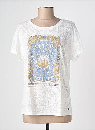 Tricou serigrafie mâneci scurte alb GARCIA femeie