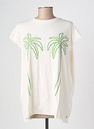Tricou elasticitate mâneci scurte bej LE TEMPS DES CERISES fată