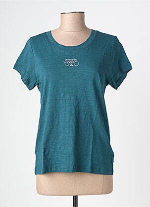 Tricou croială cambrată mâneci scurte verde LE TEMPS DES CERISES fată