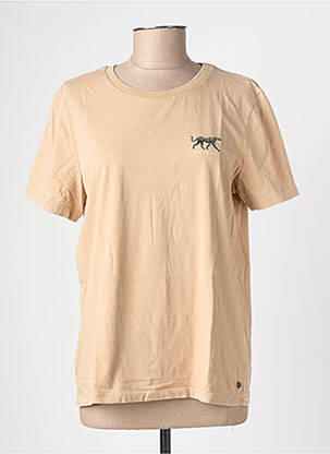 Tricou serigrafie mâneci scurte bej GARCIA femeie