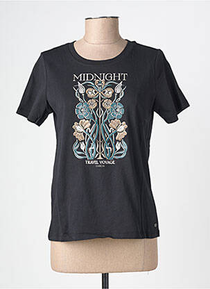Tricou serigrafie mâneci scurte negru GARCIA femeie