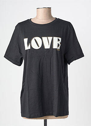 Tricou serigrafie mâneci scurte negru GARCIA femeie