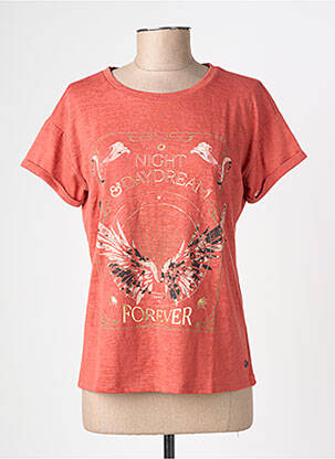 Tricou serigrafie mâneci scurte roșu GARCIA femeie