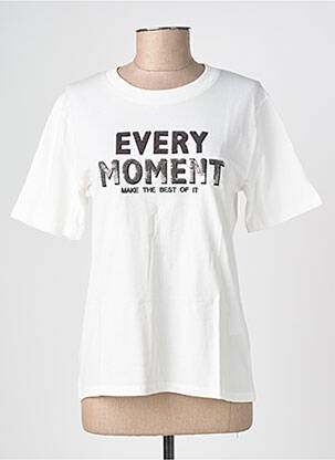 Tricou elasticitate mâneci scurte alb GEISHA femeie