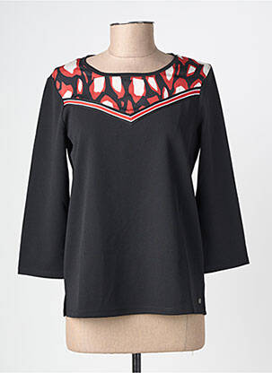 Top țesătură crep mâneci lungi negru GARCIA femeie
