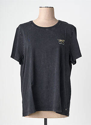 Tricou serigrafie mâneci scurte negru GARCIA femeie