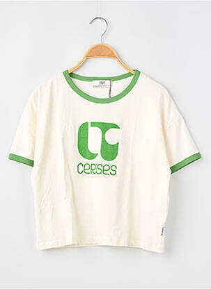 Tricou elasticitate mâneci scurte verde LE TEMPS DES CERISES fată