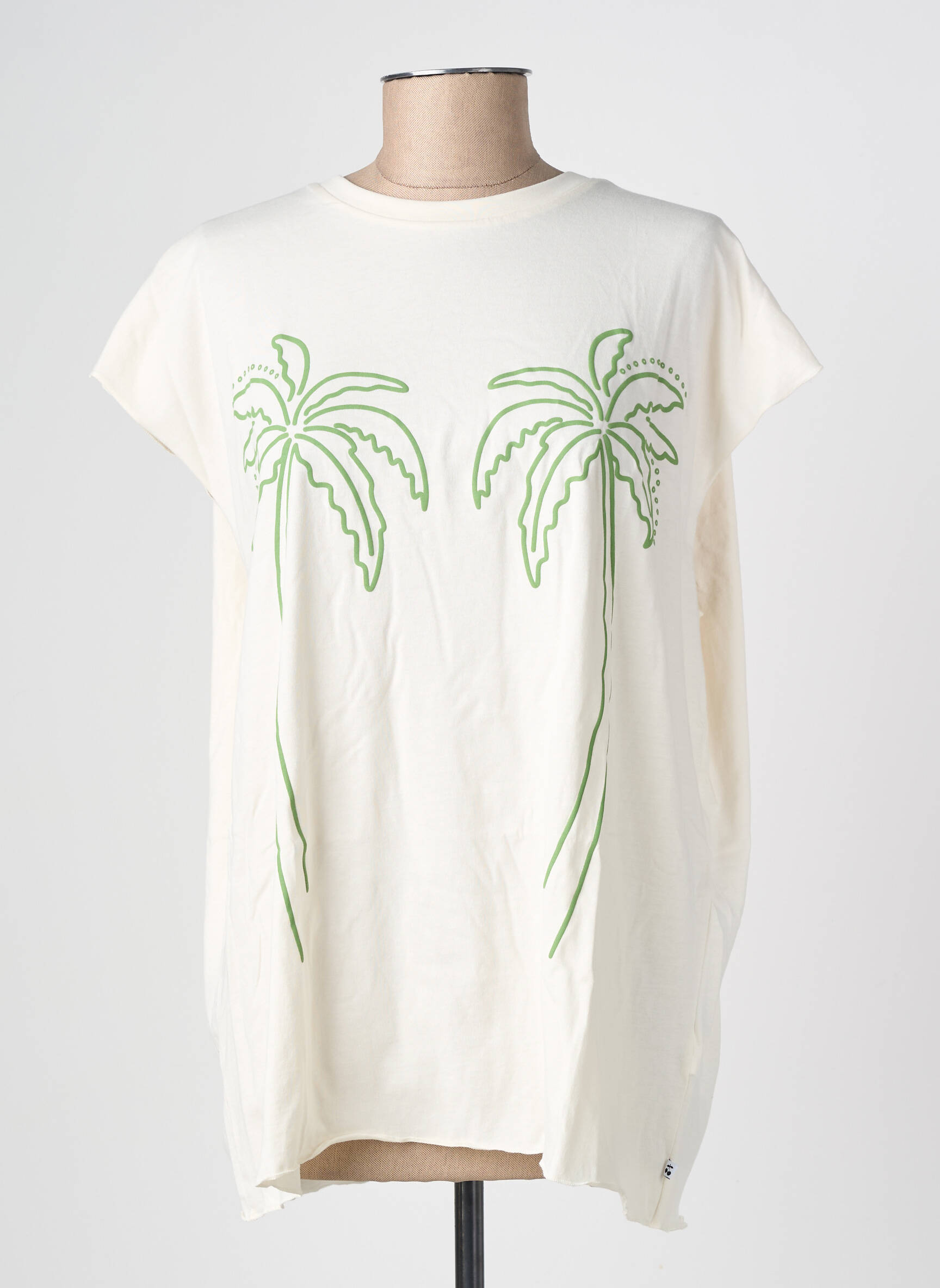 Tricou elasticitate mâneci scurte bej LE TEMPS DES CERISES fată