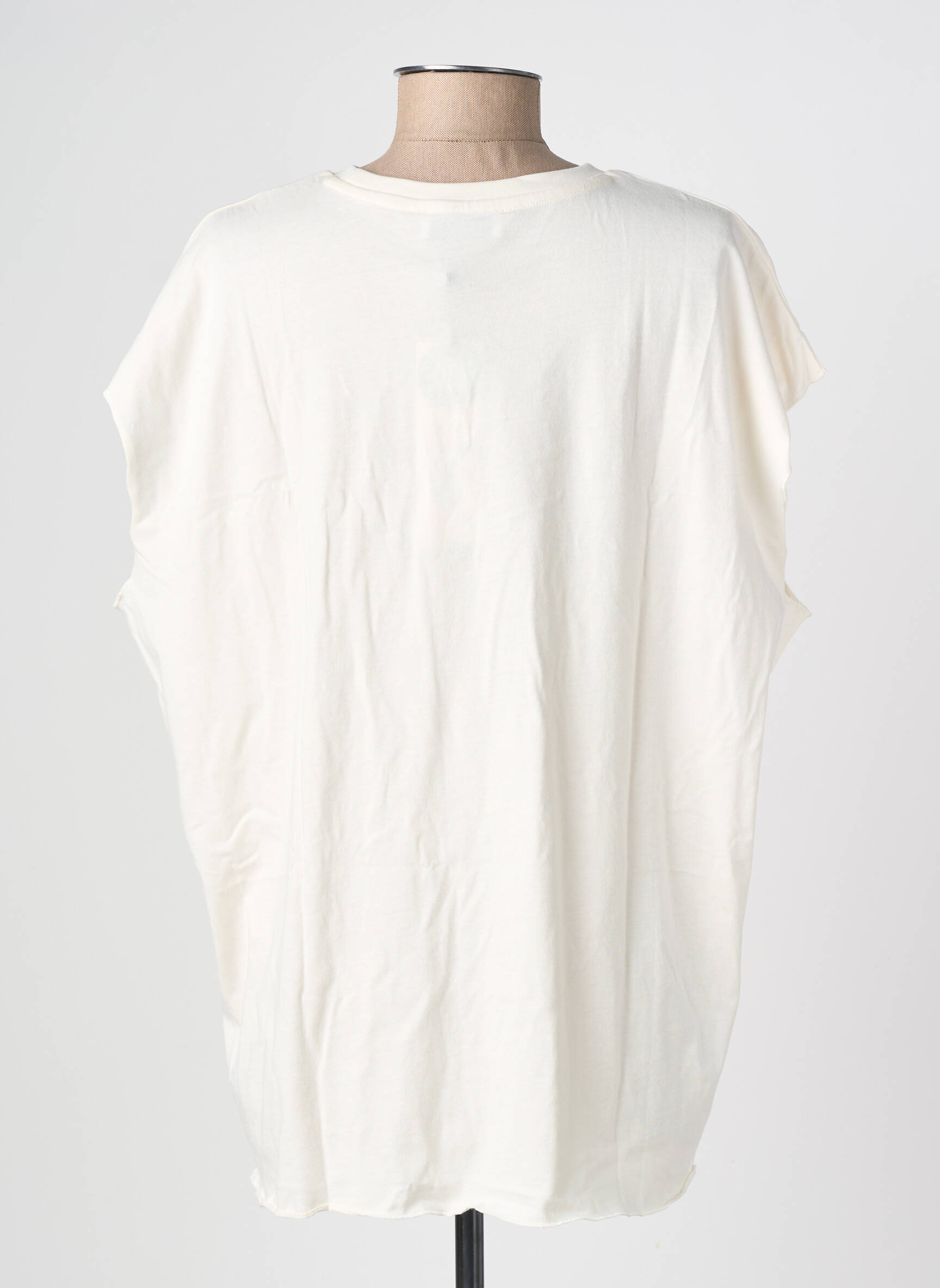 Tricou elasticitate mâneci scurte bej LE TEMPS DES CERISES fată