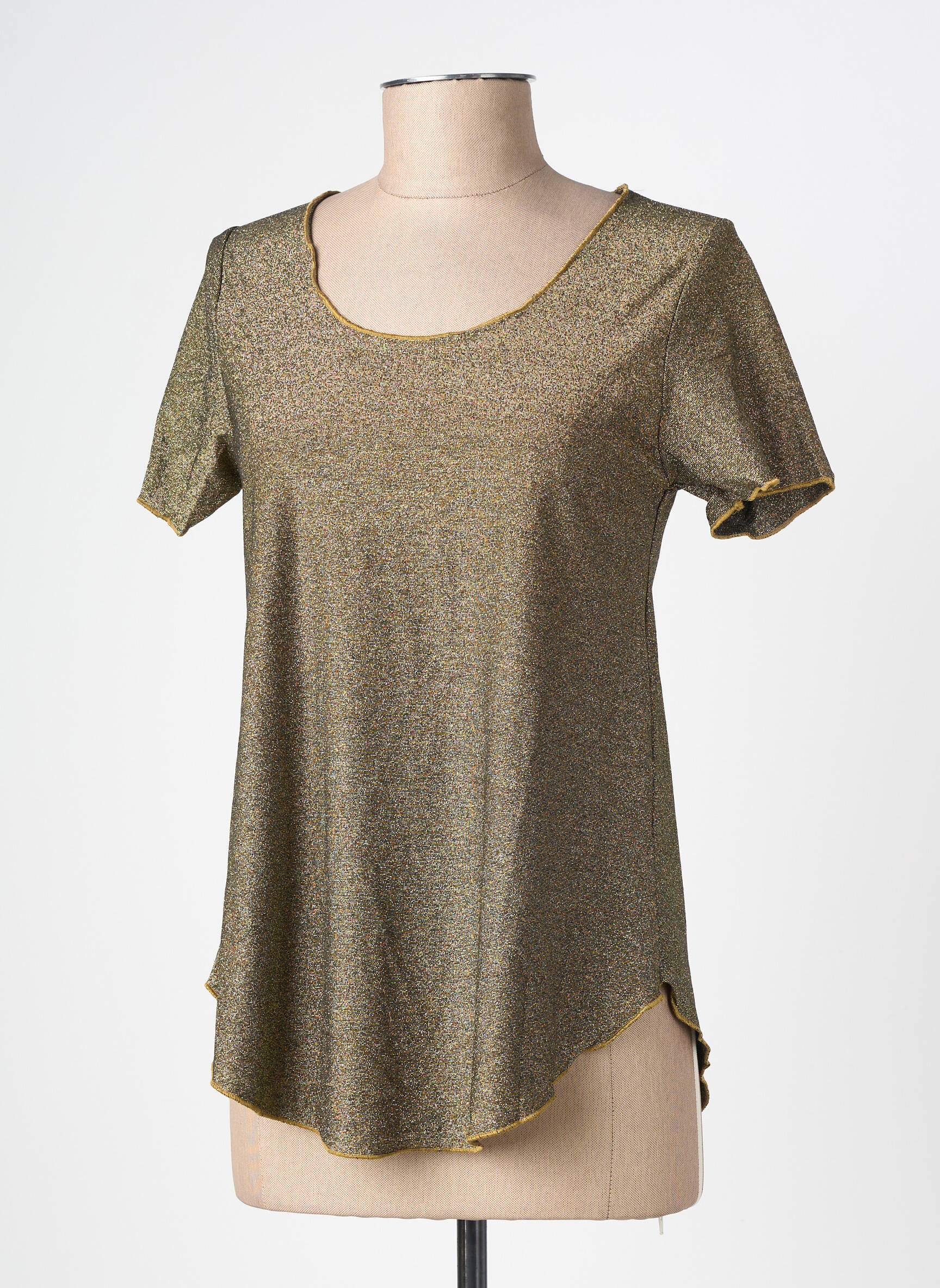 Tricou elasticitate mâneci scurte auriu MINDELO BAY femeie