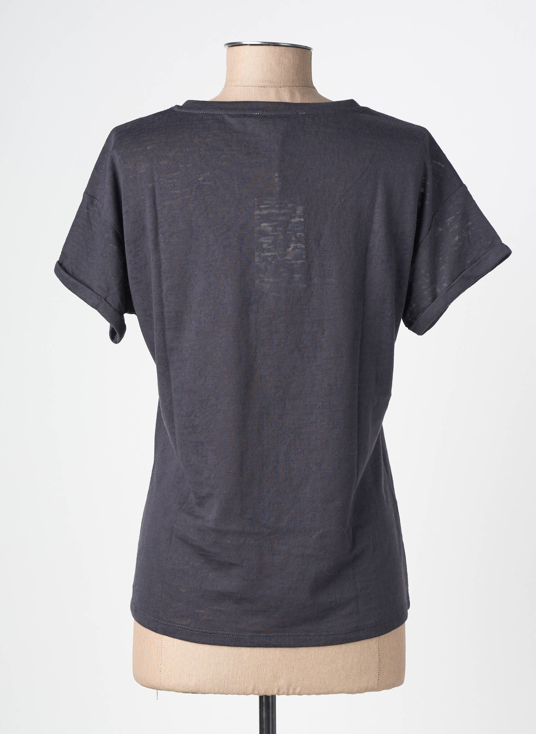 Tricou serigrafie mâneci scurte gri GARCIA femeie