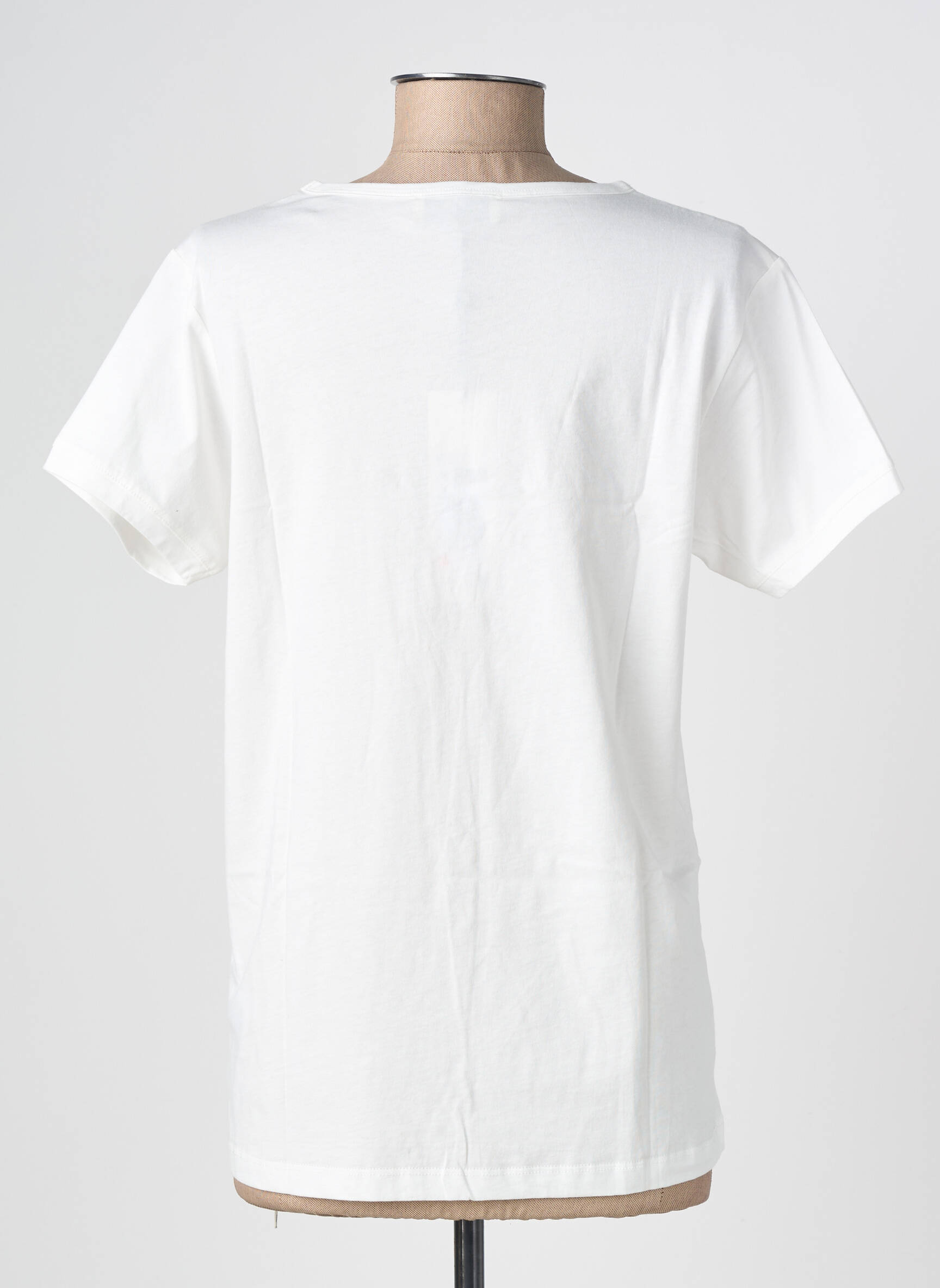 Tricou croială cambrată mâneci scurte alb LE TEMPS DES CERISES fată