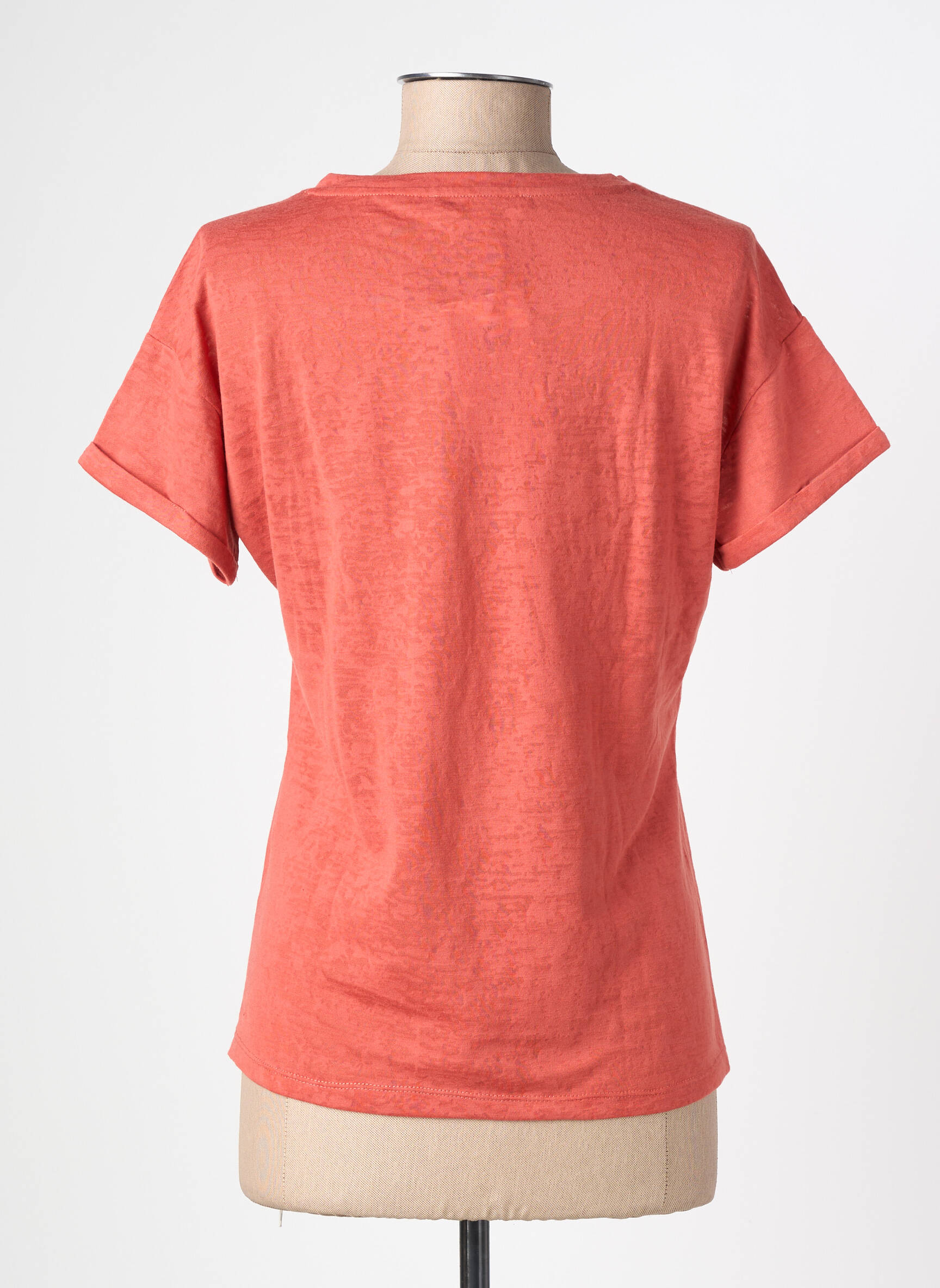 Tricou serigrafie mâneci scurte roșu GARCIA femeie