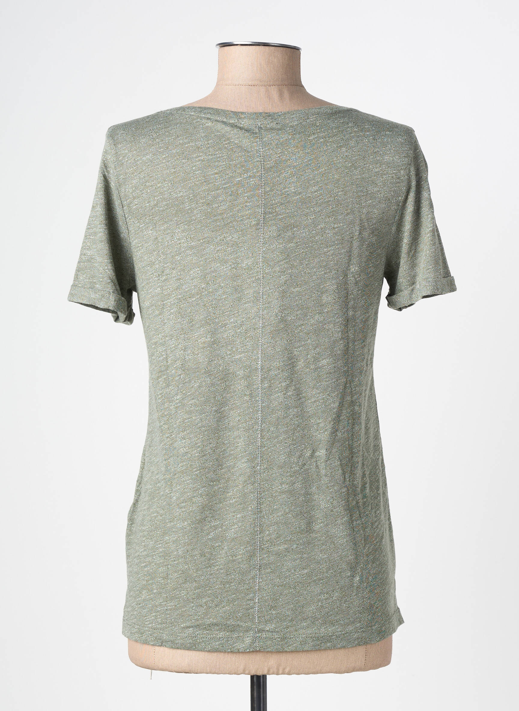 Tricou serigrafie cu strasuri mâneci scurte verde STREET ONE femeie