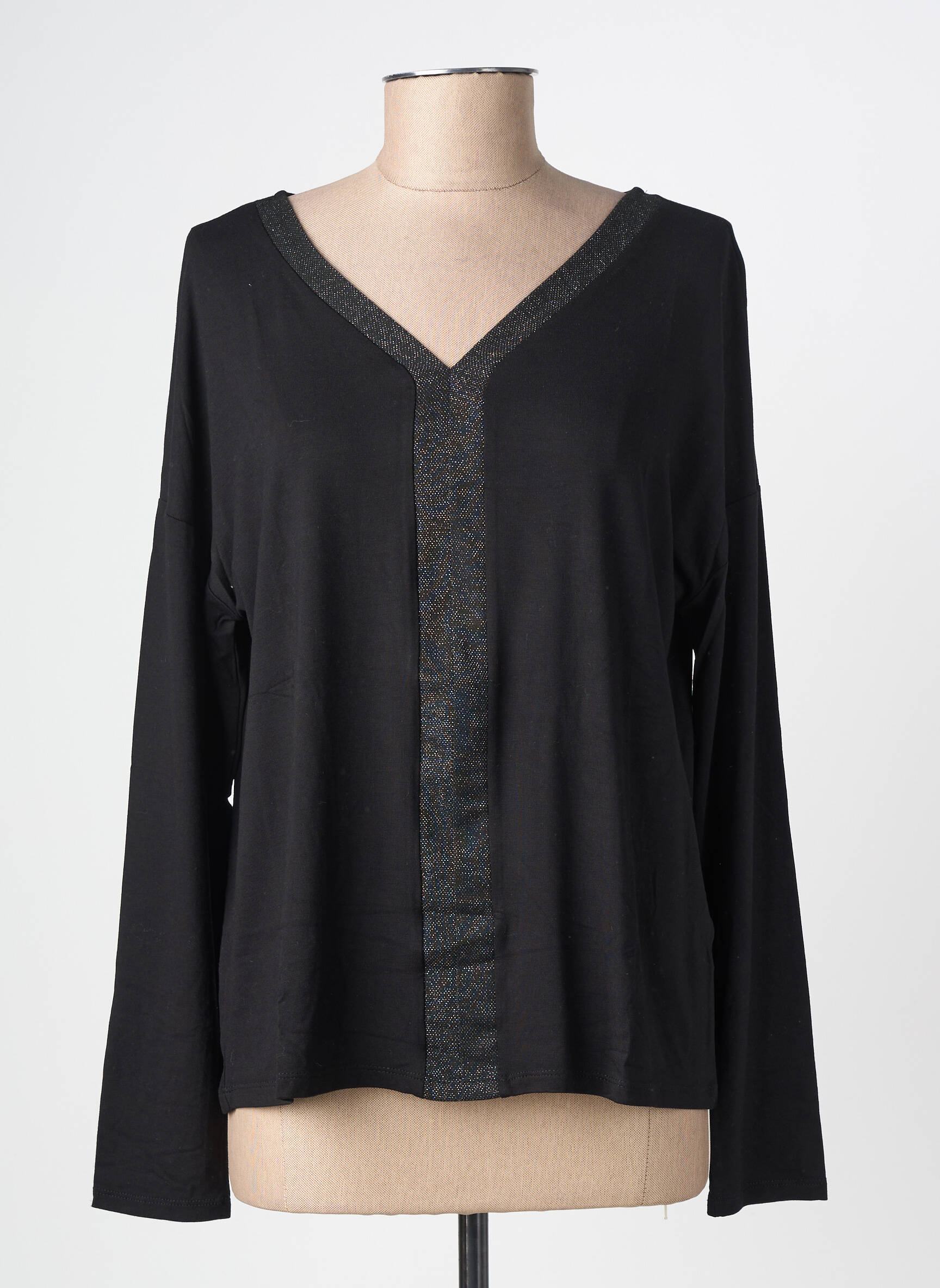 Top elasticitate mâneci lungi negru STREET ONE femeie