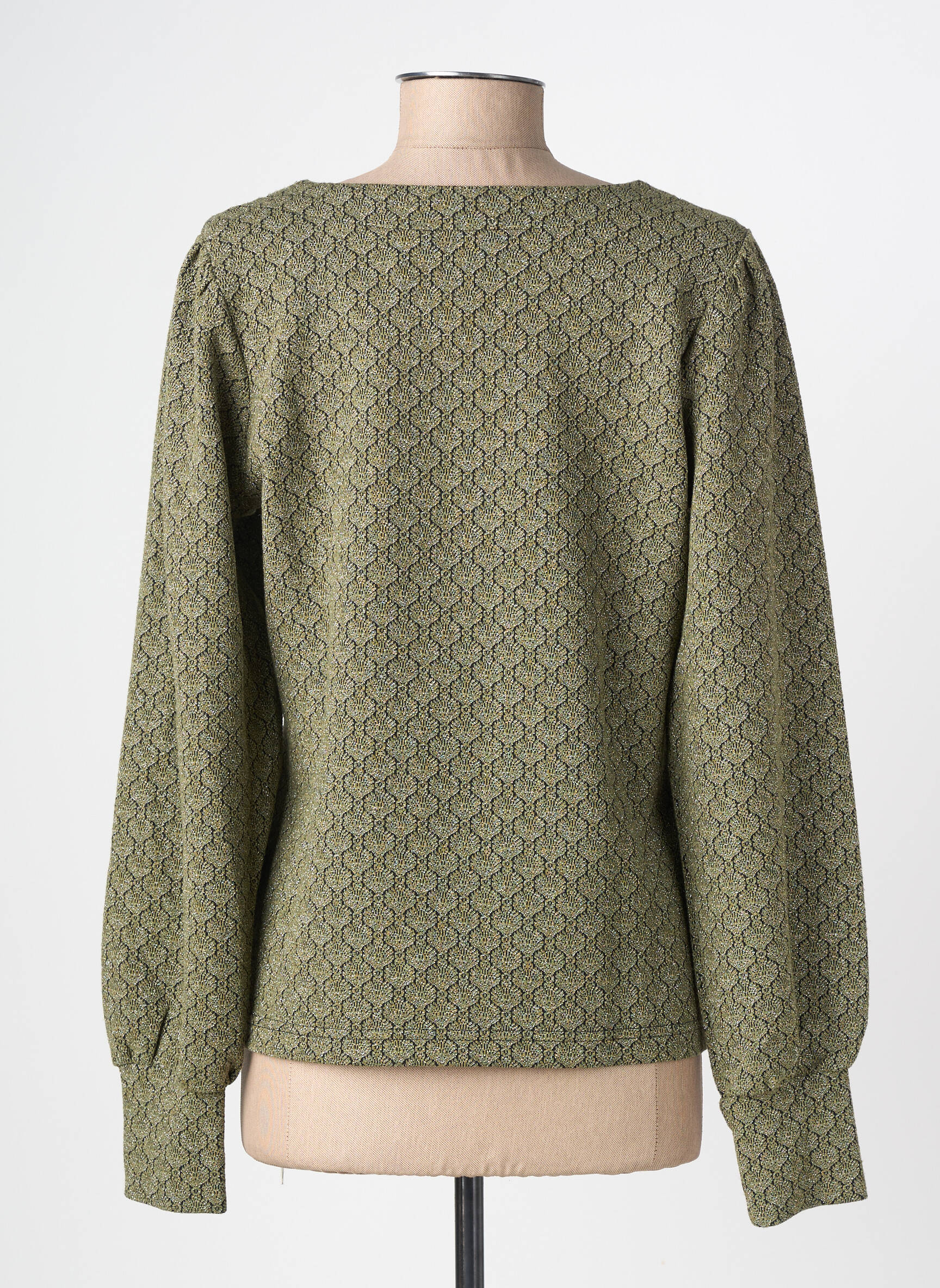 Top elasticitate mâneci lungi verde GEISHA femeie