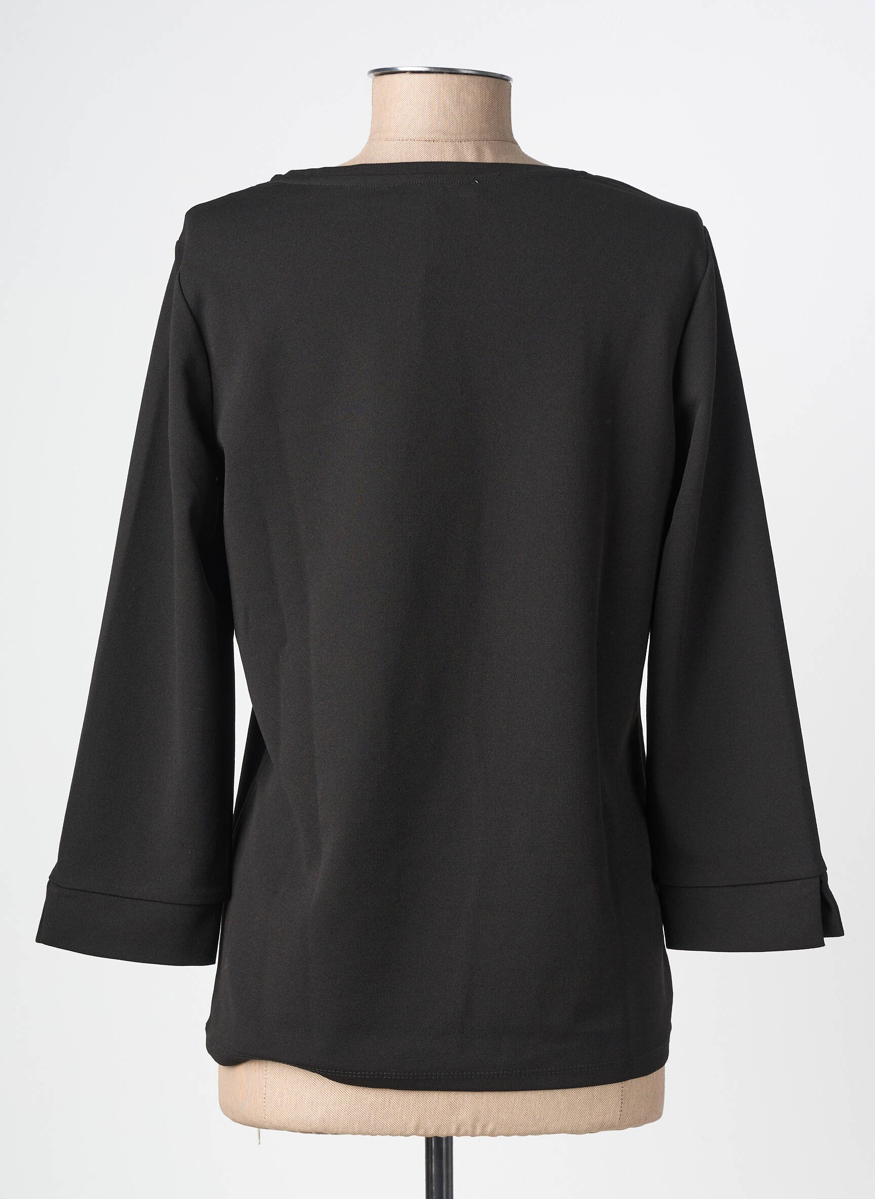 Top țesătură crep mâneci lungi negru GARCIA femeie