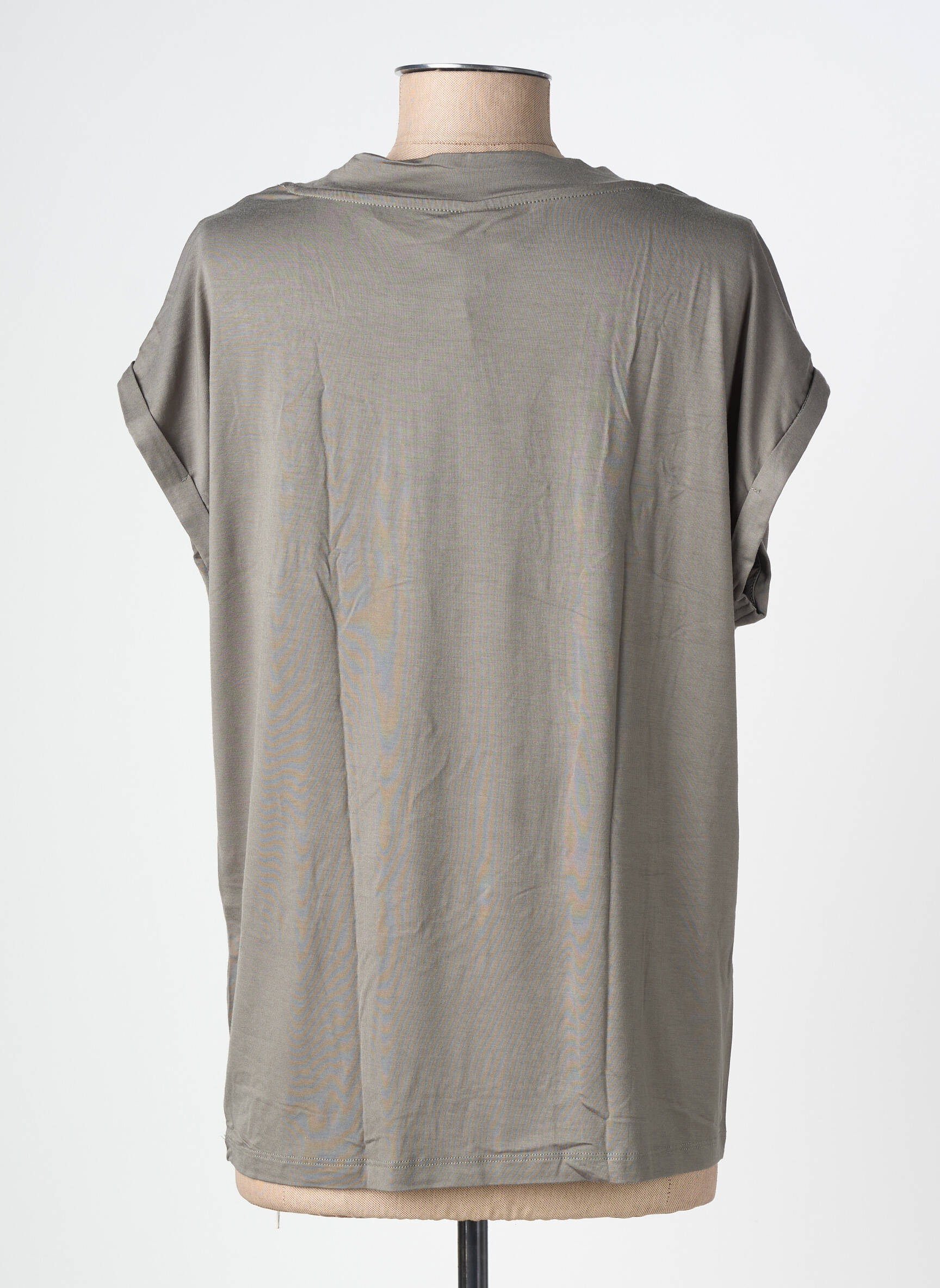 Tricou guler în v mâneci scurte verde SOYACONCEPT femeie