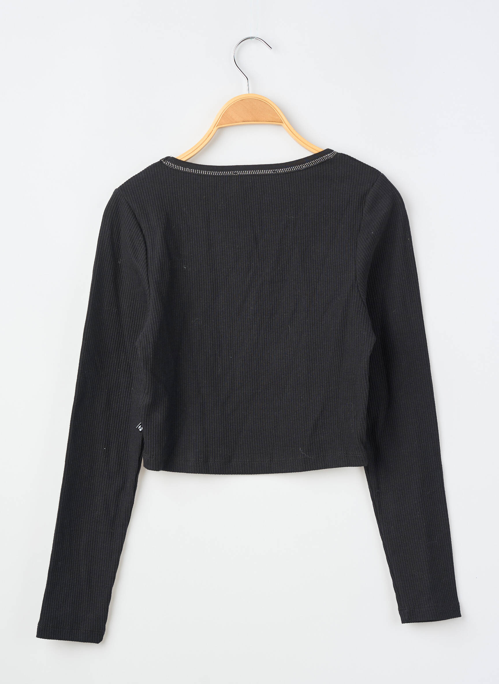 Top croială cambrată mâneci lungi negru LE TEMPS DES CERISES fată