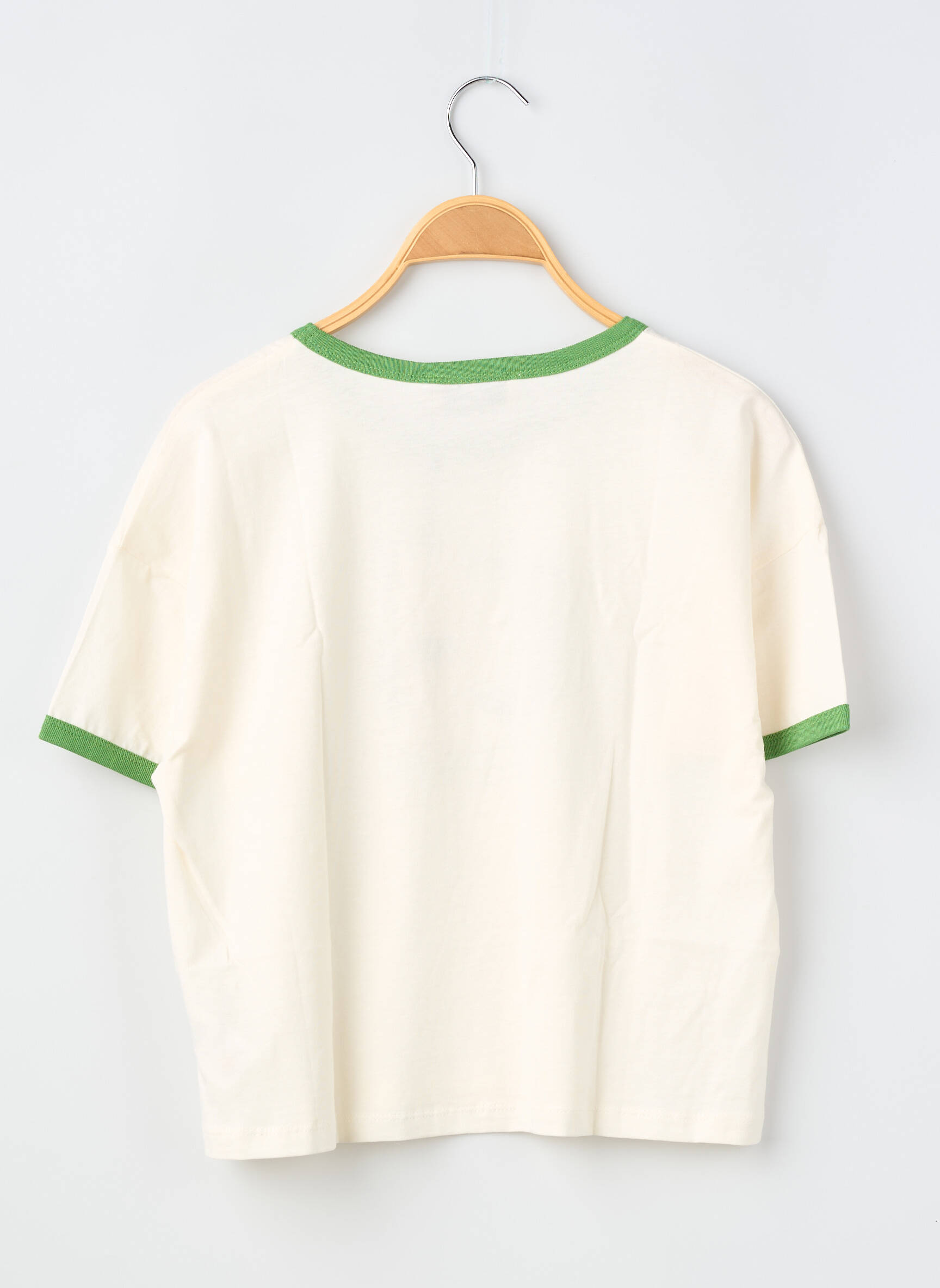 Tricou elasticitate mâneci scurte verde LE TEMPS DES CERISES fată