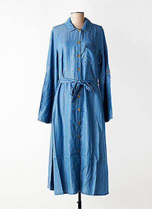 Rochie midi mâneci lungi mâneci lungi albastru GEISHA femeie