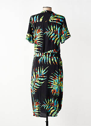 Rochie midi imprimeu fantezie mâneci scurte negru GEISHA femeie