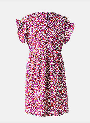 Rochie midi căptușeală mâneci scurte violet LE TEMPS DES CERISES fată