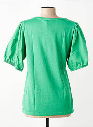 Tricou croială dreaptă mâneci scurte verde GEISHA femeie