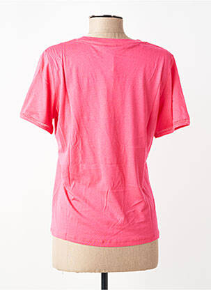 Tricou guler în v mâneci scurte roz GARCIA femeie
