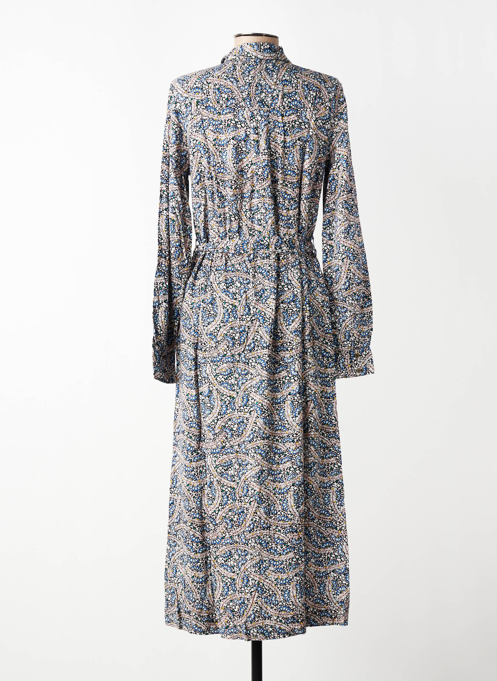 Rochie lungă mâneci lungi mâneci lungi albastru GARCIA femeie