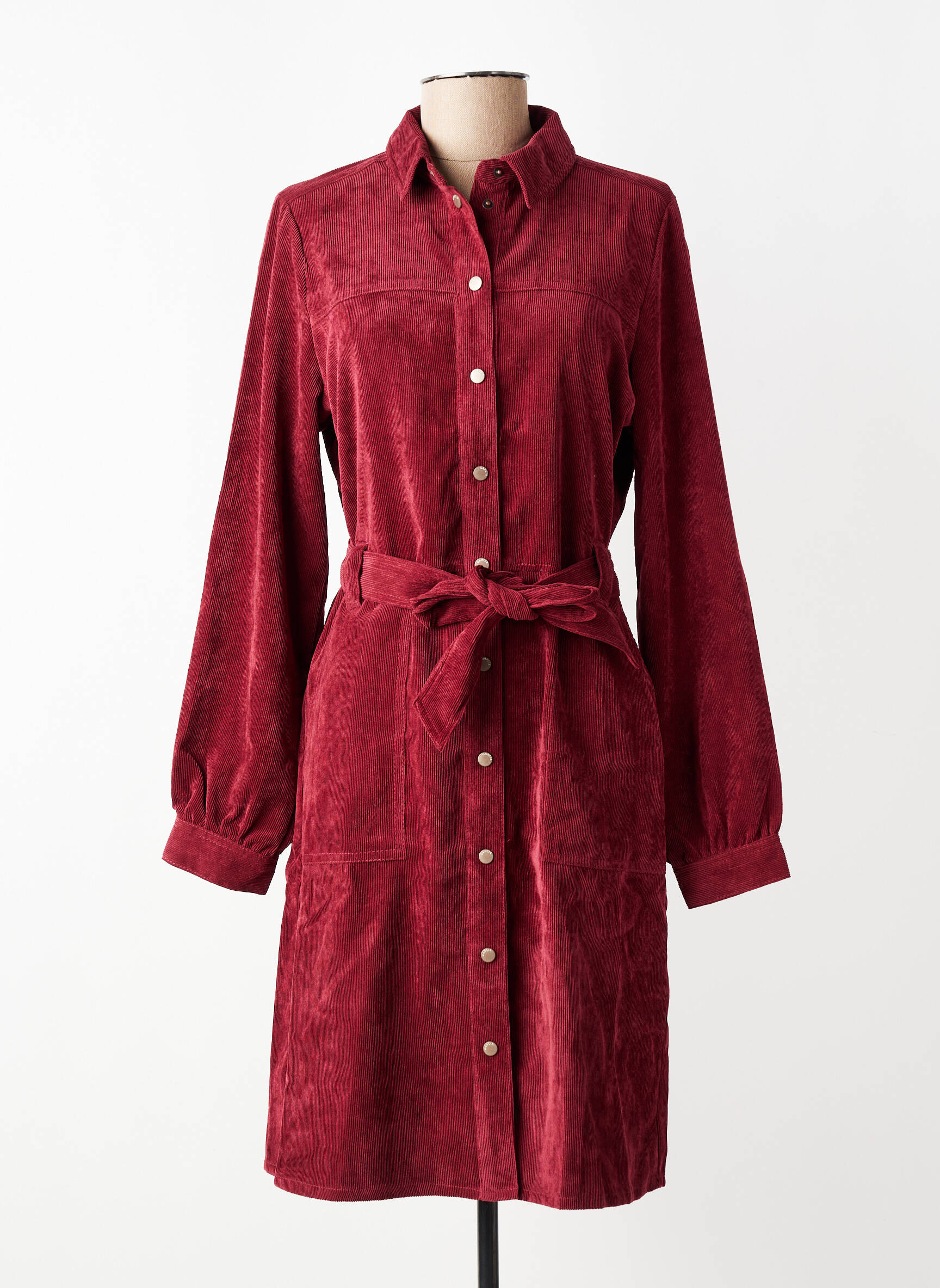 Rochie midi mâneci lungi mâneci lungi roșu GARCIA femeie