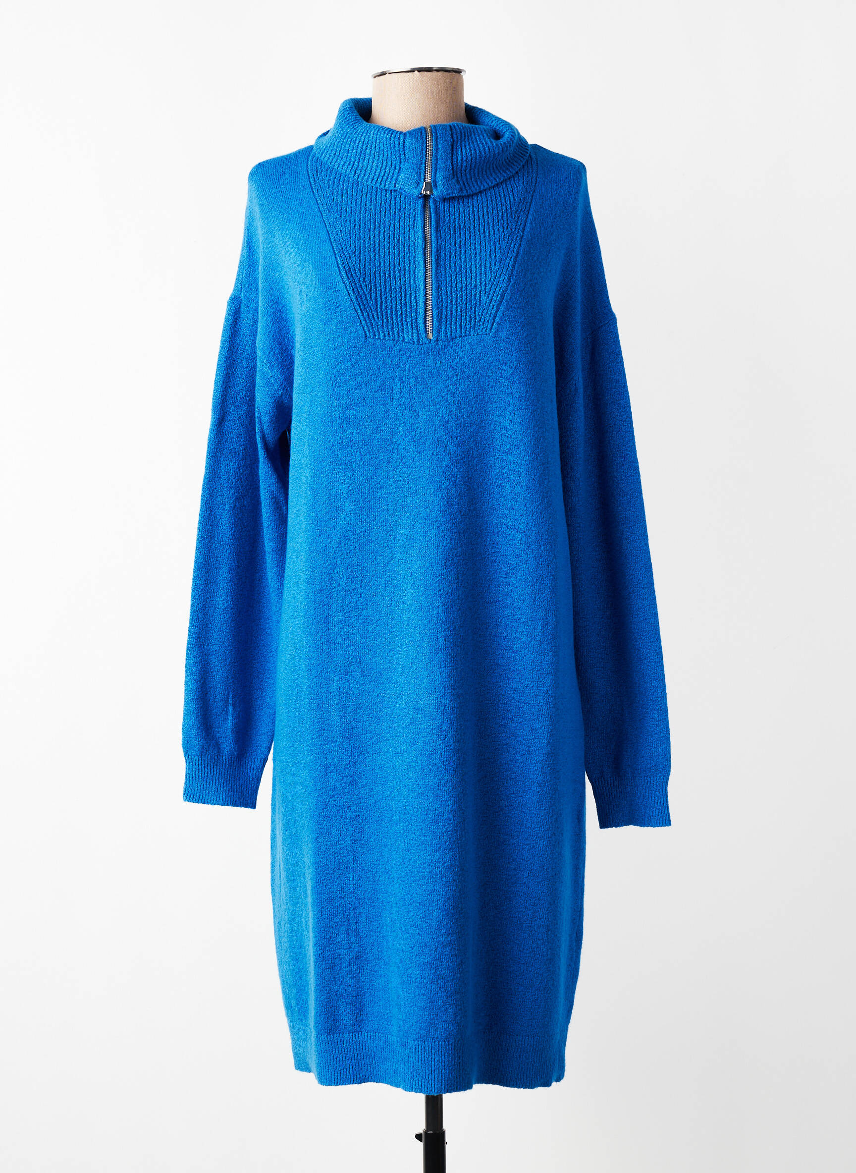 Rochie pulover croială dreaptă mâneci lungi albastru STREET ONE femeie